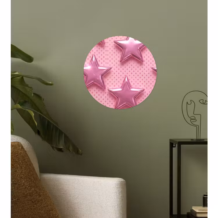 Behangcirkel - Sterren - Roze - Abstract — 3