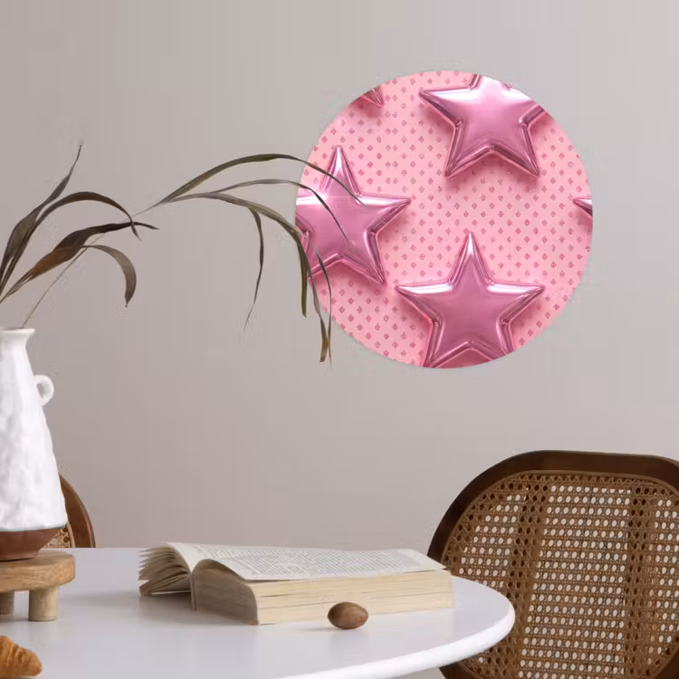 Behangcirkel - Sterren - Roze - Abstract — 4