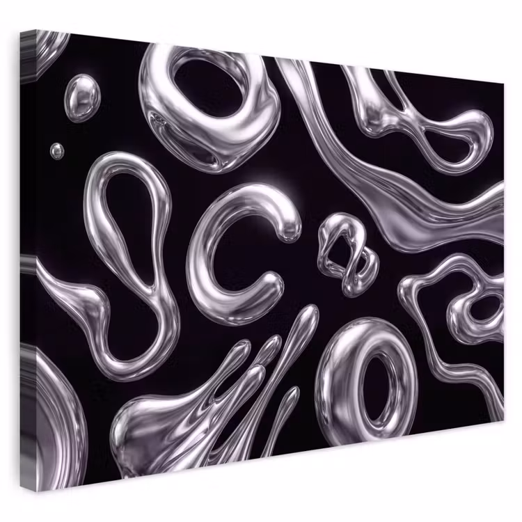 Buiten canvas - Abstract - Vormen - Zilver — 1