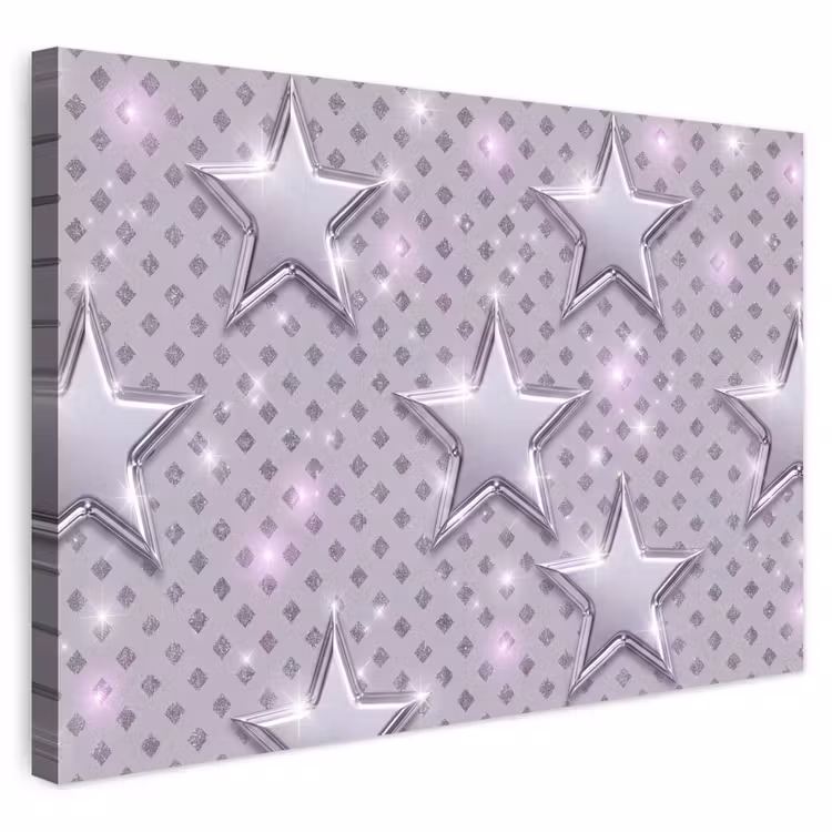 Buiten canvas - Sterren - Zilver - Abstract — 1
