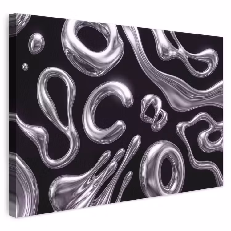 Canvas schilderij - Abstract - Vormen - Zilver — 1