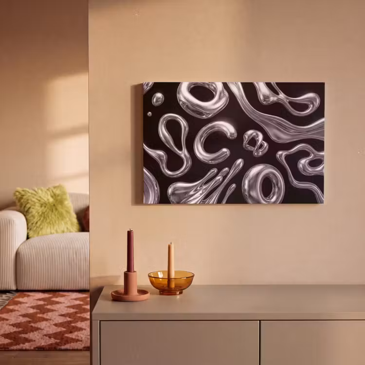 Canvas schilderij - Abstract - Vormen - Zilver — 2