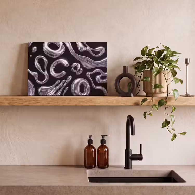 Canvas schilderij - Abstract - Vormen - Zilver — 4