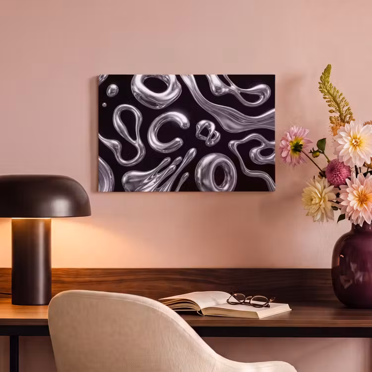 Canvas schilderij - Abstract - Vormen - Zilver — 6