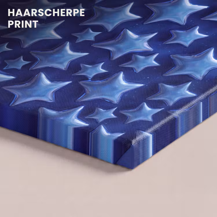 Canvas schilderij - Blauwe sterren patroon — 5