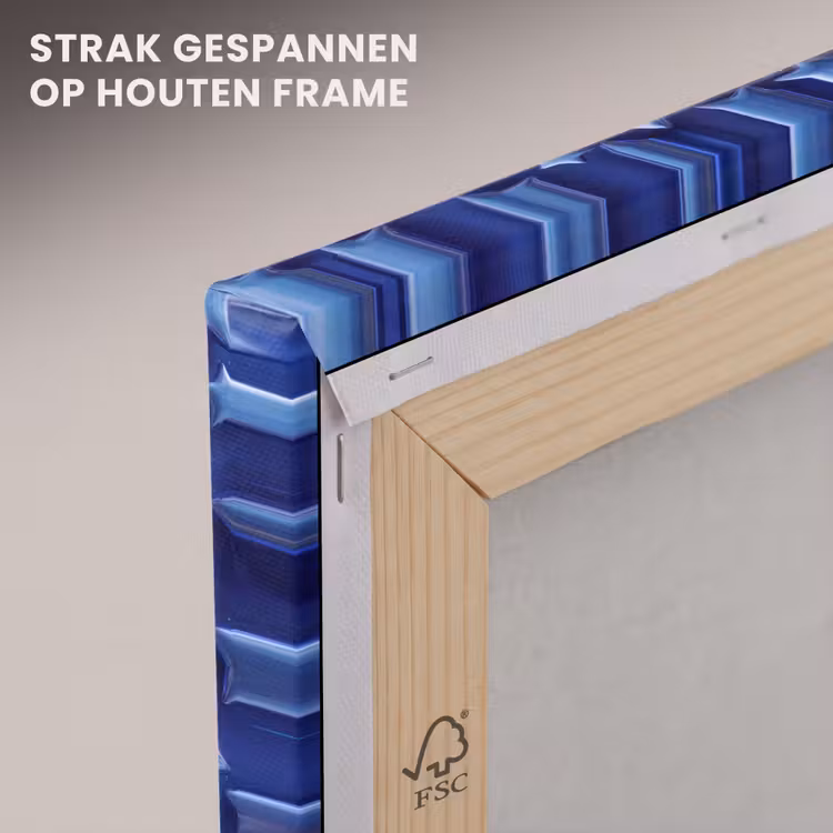 Canvas schilderij - Blauwe sterren patroon — 7