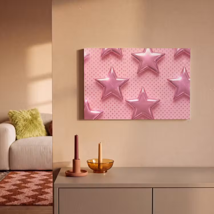 Canvas schilderij - Sterren - Roze - Abstract — 2