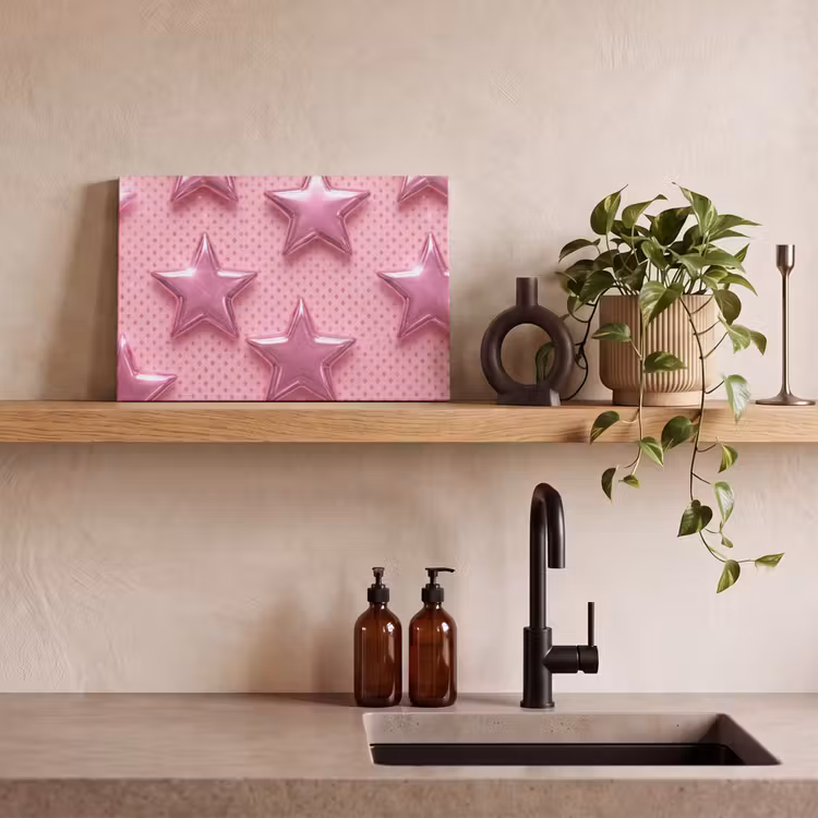 Canvas schilderij - Sterren - Roze - Abstract — 4