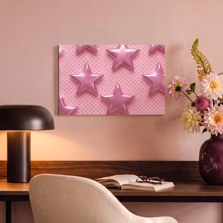 Canvas schilderij - Sterren - Roze - Abstract — 6