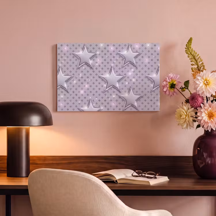 Canvas schilderij - Sterren - Zilver - Abstract — 6
