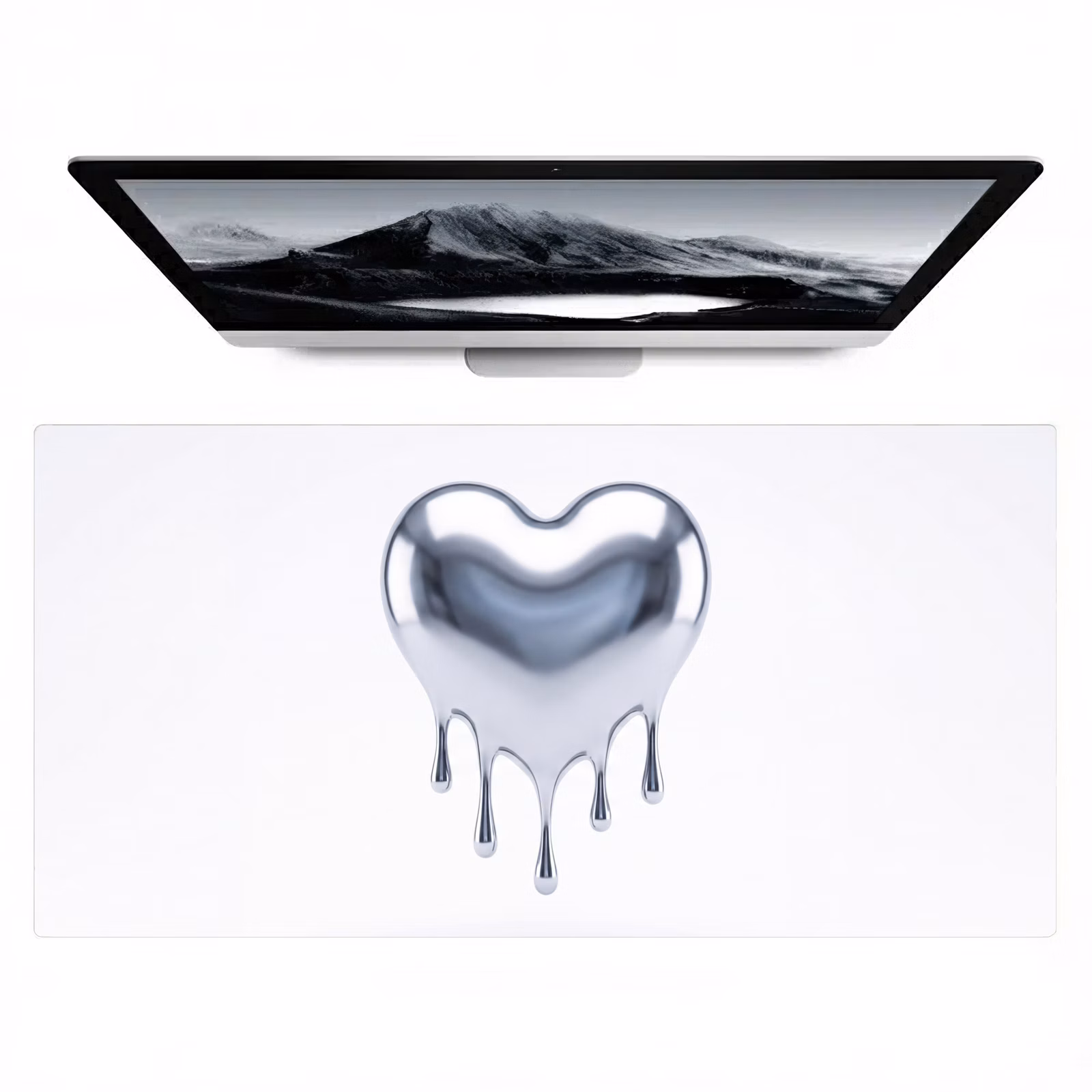 Bureau onderlegger - Zilveren hart - Abstract — 1