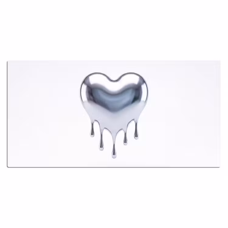 Bureau onderlegger - Zilveren hart - Abstract — 2