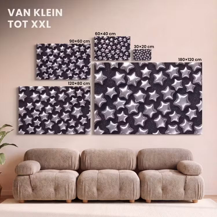 Canvas schilderij - Sterren - Glanzend - Patroon — 8