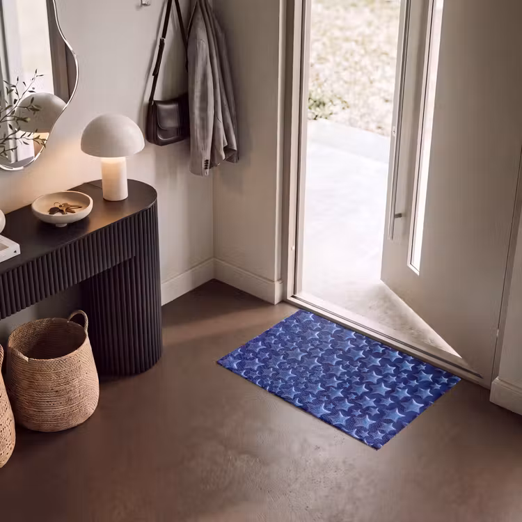 Deurmat - Blauwe sterren patroon — 8