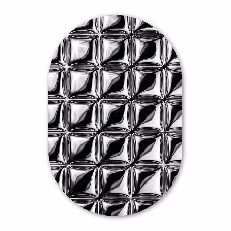 Muurovaal - Glas - Patroon - Abstract - Zwart-wit — 1