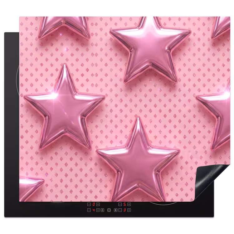 Inductie beschermer - Sterren - Roze - Abstract — 1