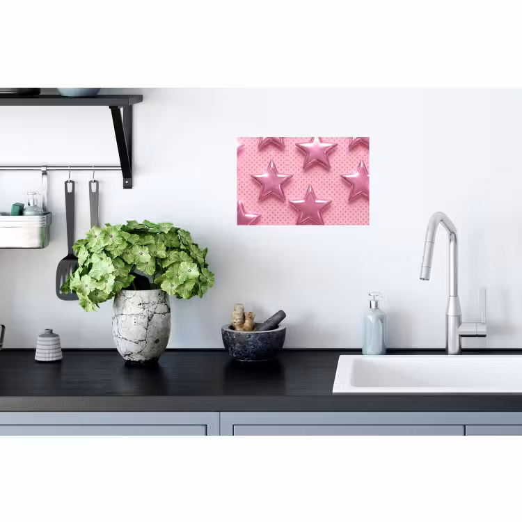 Muursticker - Sterren - Roze - Abstract — 2