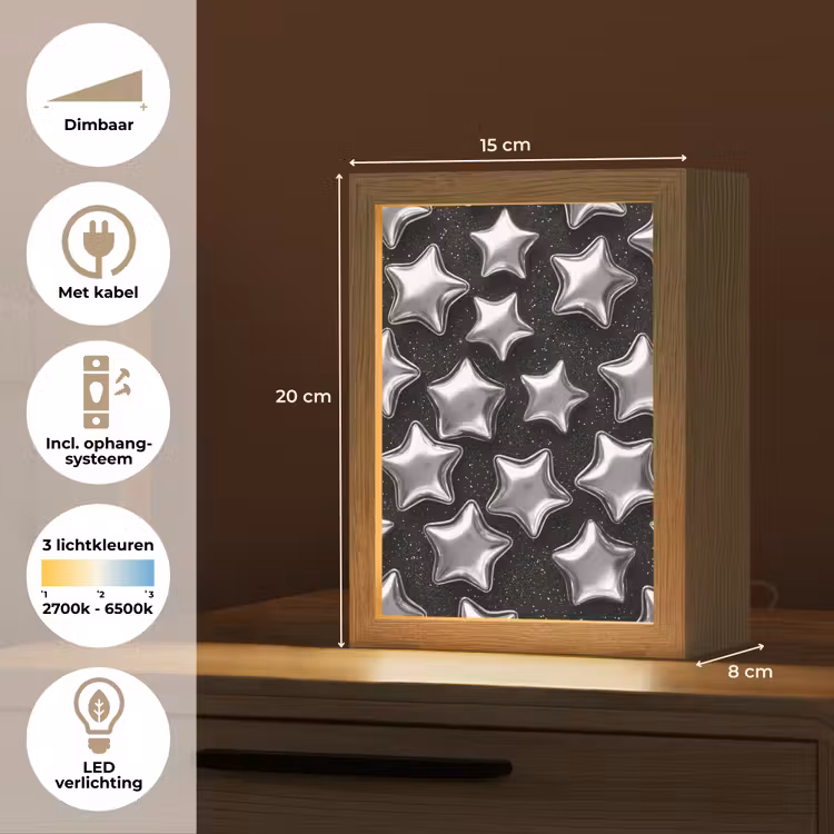 Gepersonaliseerde Lightbox - Sterren - Glanzend - Patroon — 7