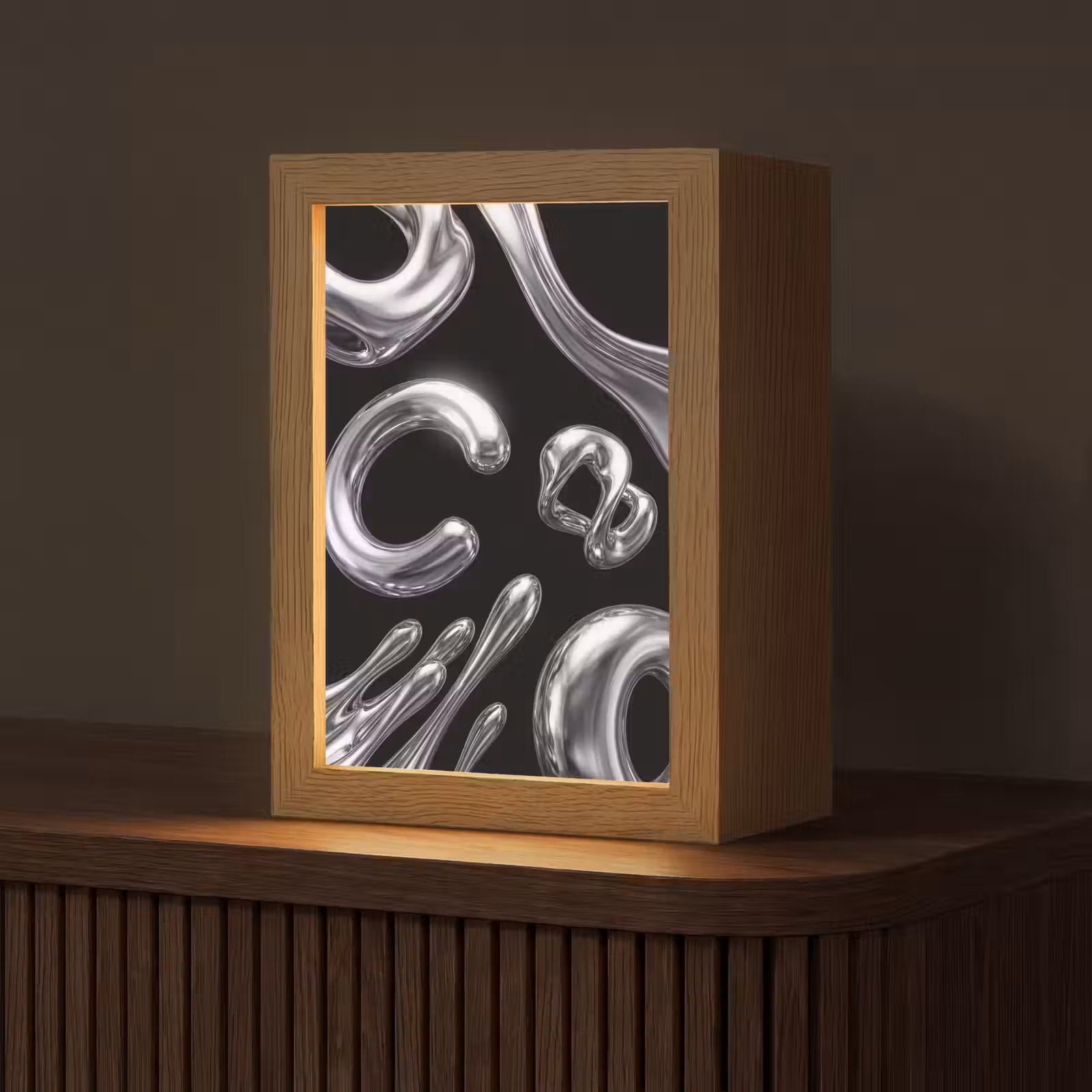 Gepersonaliseerde Lightbox - Abstract - Vormen - Zilver — 1