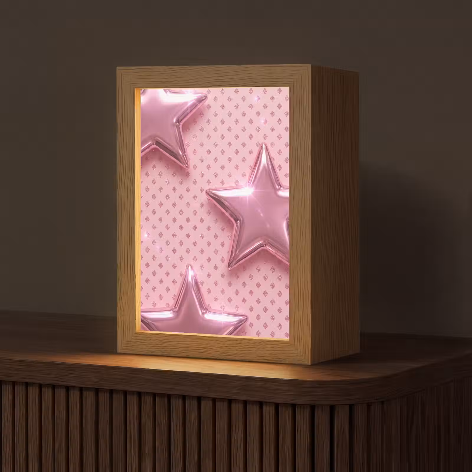 Gepersonaliseerde Lightbox - Sterren - Roze - Abstract — 1