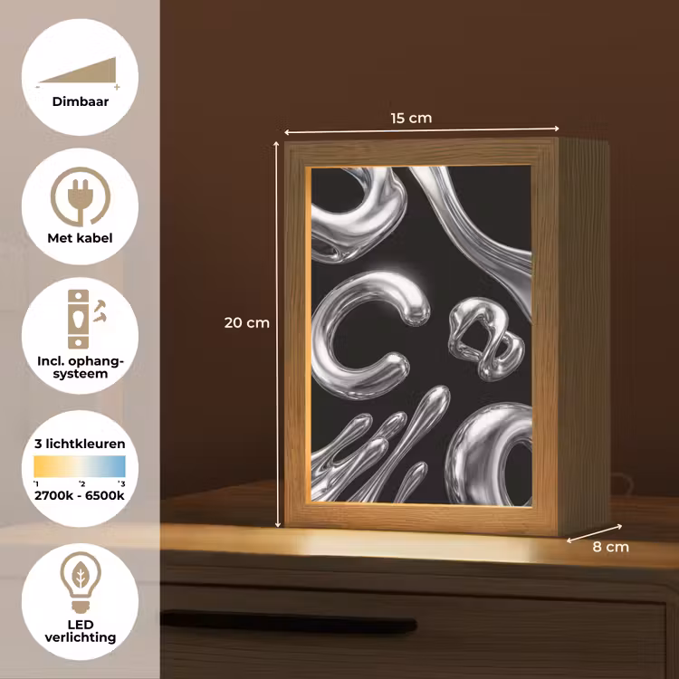 Gepersonaliseerde Lightbox - Abstract - Vormen - Zilver — 7