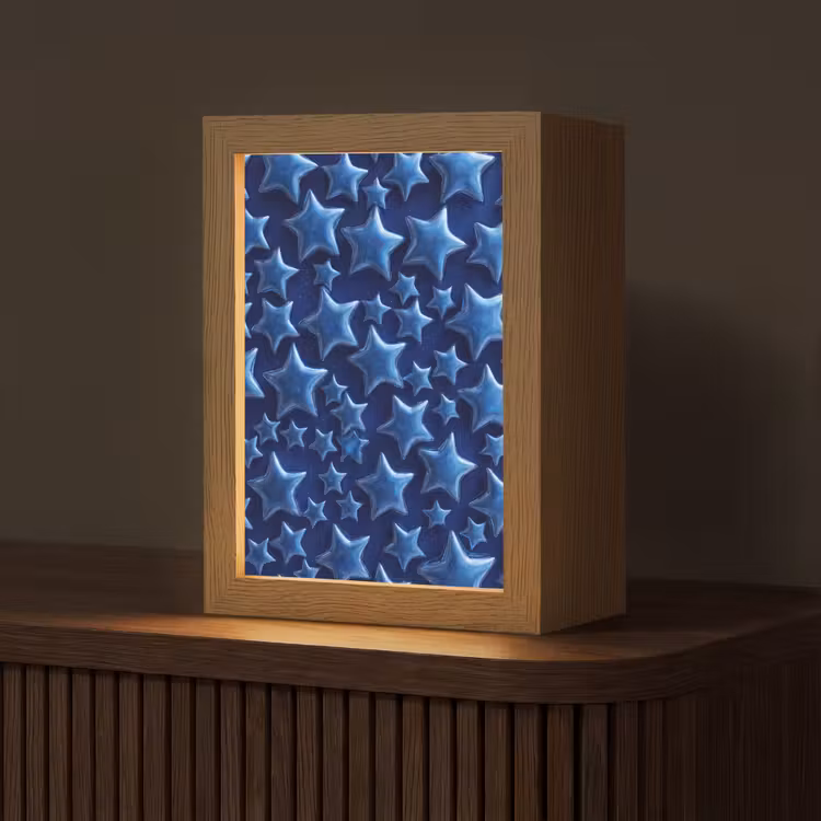Gepersonaliseerde Lightbox - Blauwe sterren patroon — 1