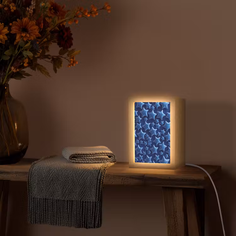 Gepersonaliseerde Lightbox - Blauwe sterren patroon — 3
