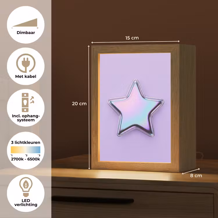 Gepersonaliseerde Lightbox - Ster - Holografisch - Modern — 7