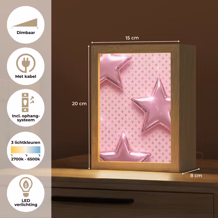 Gepersonaliseerde Lightbox - Sterren - Roze - Abstract — 7