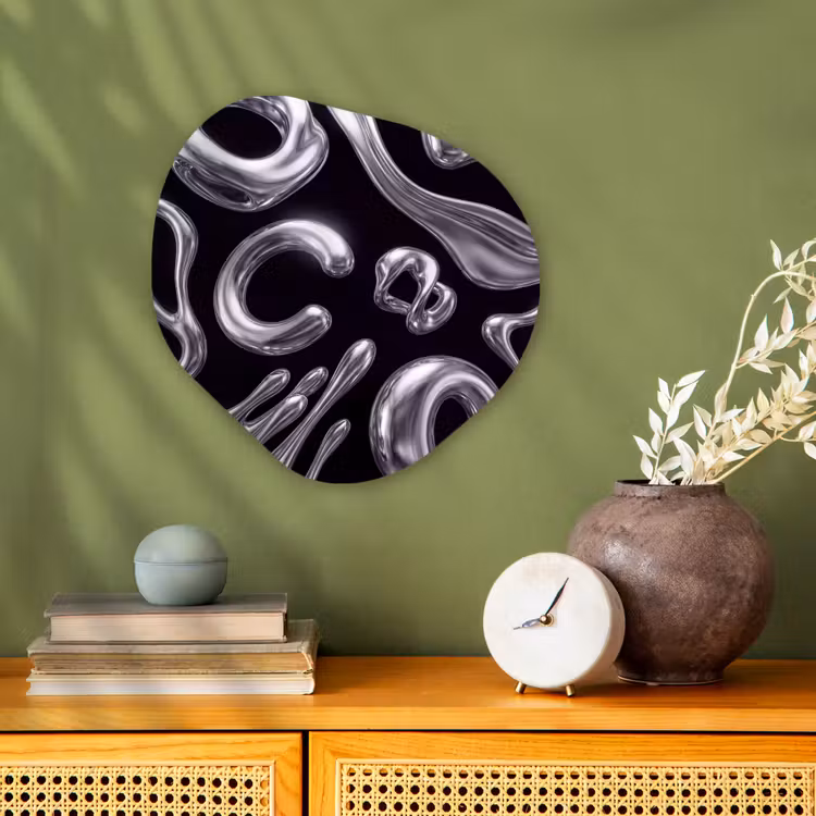 Organisch schilderij - Forex - Abstract - Vormen - Zilver — 2