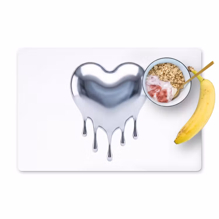 Placemat - 6 stuks - Zilveren hart - Abstract — 1