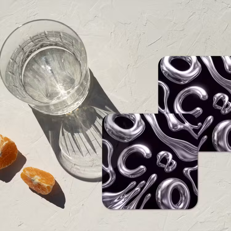 Onderzetter - Abstract - Vormen - Zilver — 2