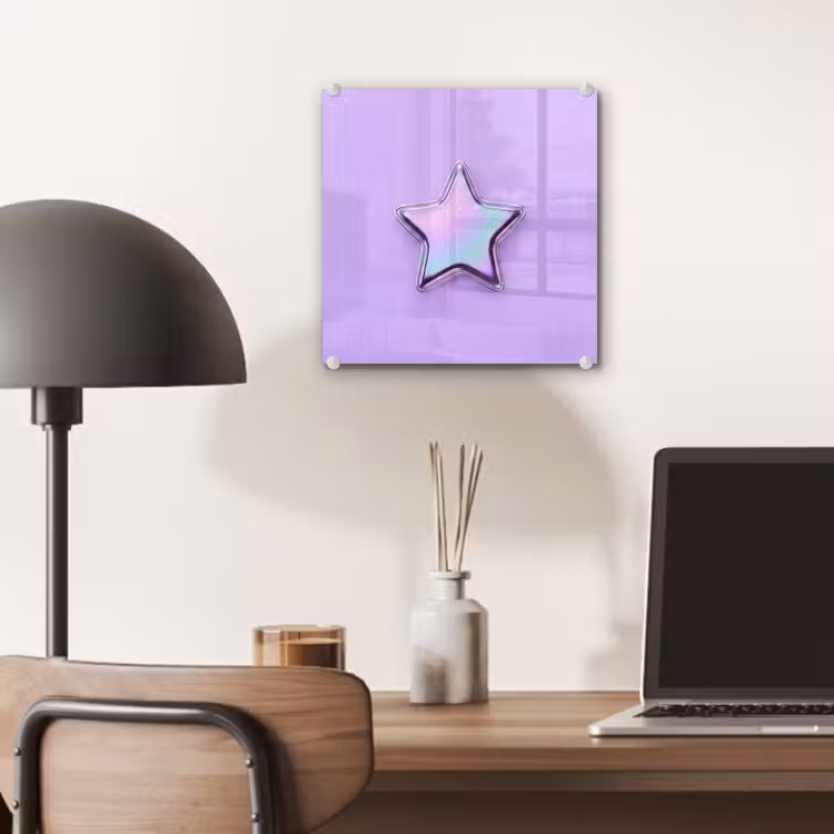 Glas schilderij - Ster - Holografisch - Modern — 7