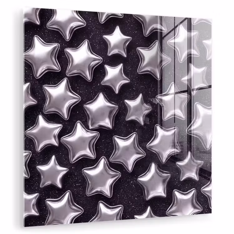 Glas schilderij - Sterren - Glanzend - Patroon — 1