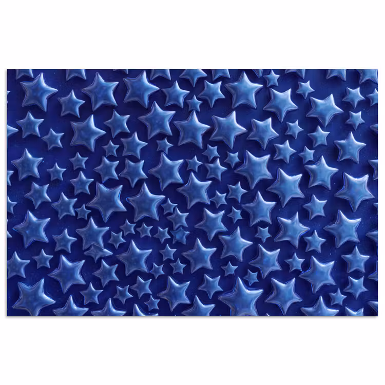 Poster - Blauwe sterren patroon — 1
