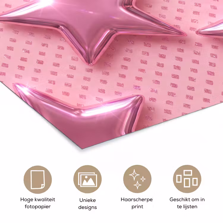 Poster - Sterren - Roze - Abstract — 5