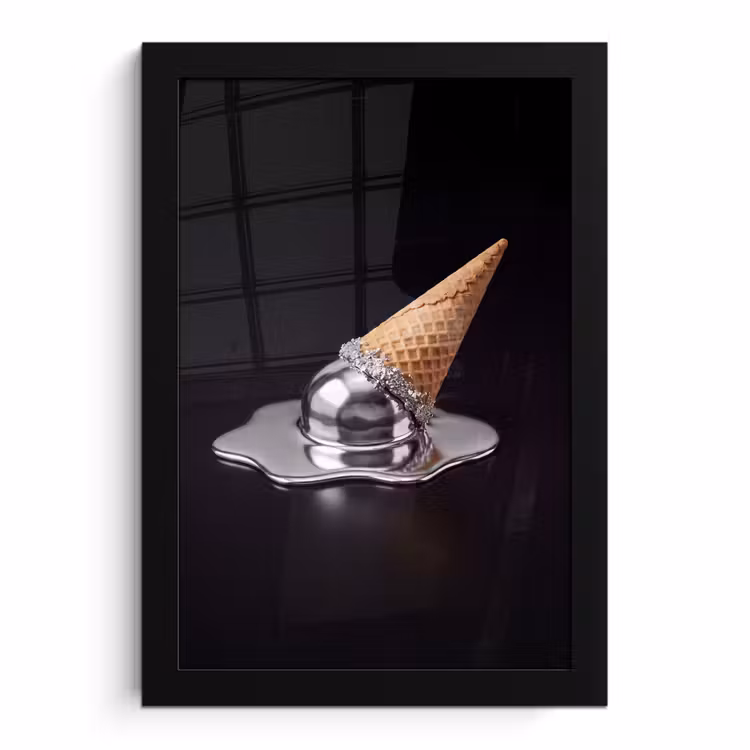 Poster met lijst - IJs - Metaal - Abstract — 1