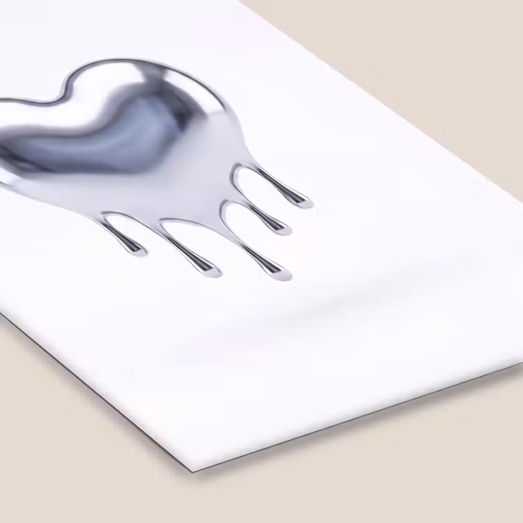 Poster met lijst - Zilveren hart - Abstract — 7