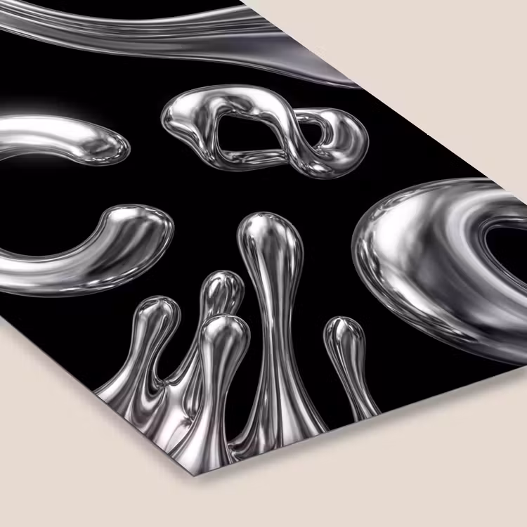 Poster met lijst - Abstract - Vormen - Zilver — 7