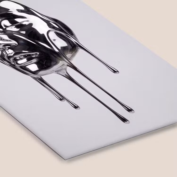 Poster met lijst - Hoofd - Smeltend - Abstract — 7