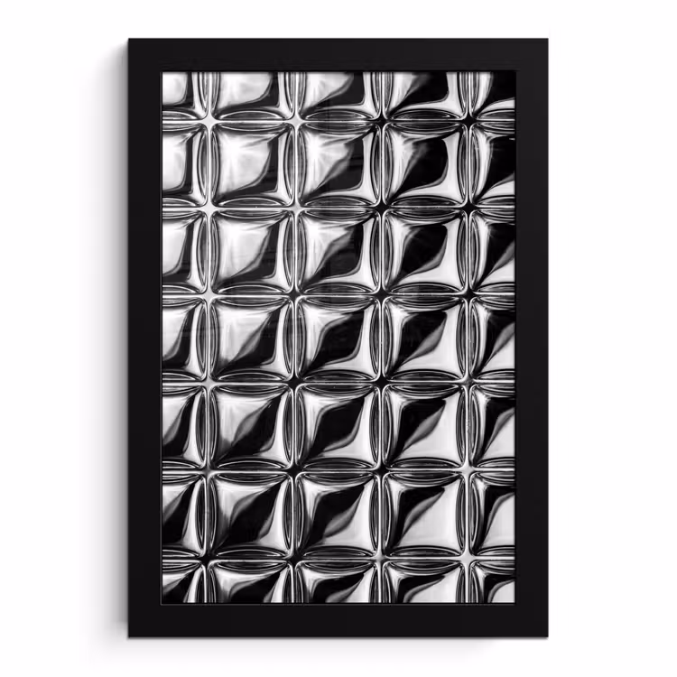 Poster met lijst - Patroon - Abstract - Zwart-wit — 1