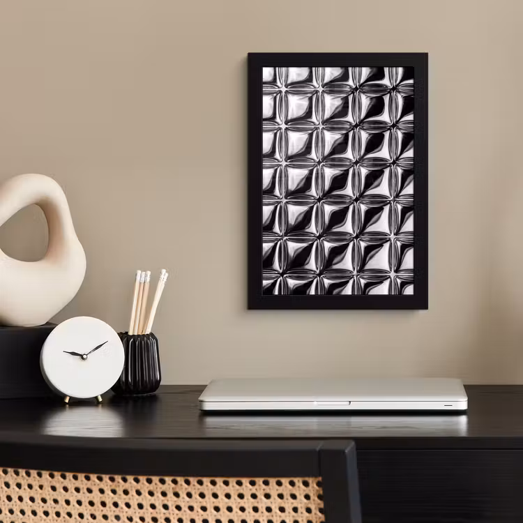 Poster met lijst - Patroon - Abstract - Zwart-wit — 2