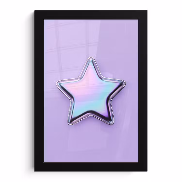 Poster met lijst - Ster - Holografisch - Modern — 1