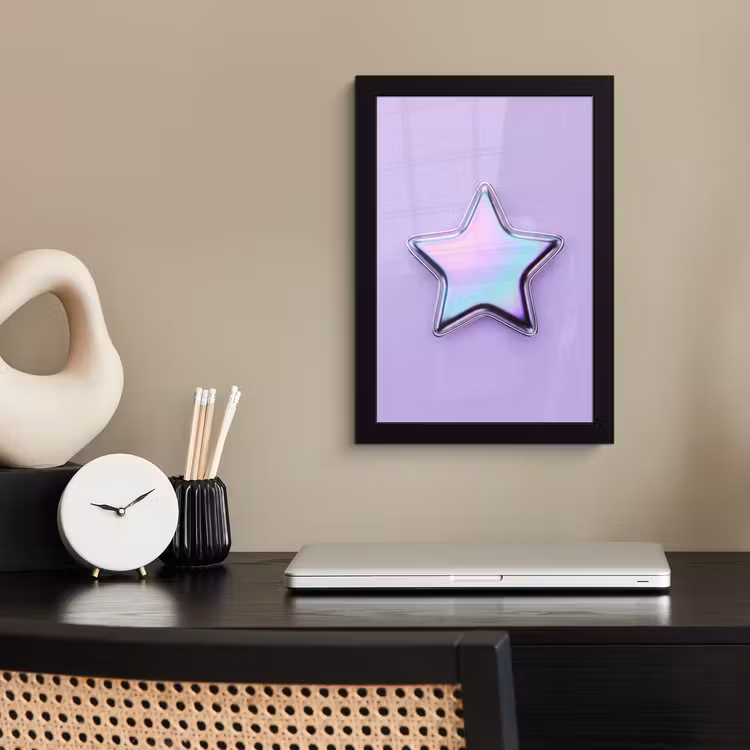 Poster met lijst - Ster - Holografisch - Modern — 2