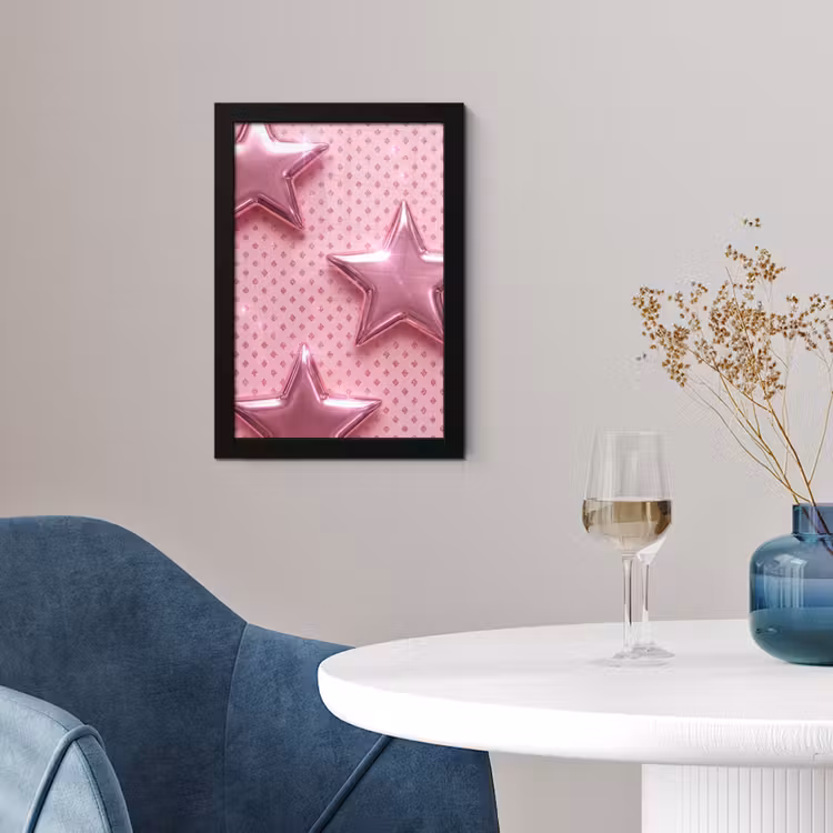Poster met lijst - Sterren - Roze - Abstract — 4