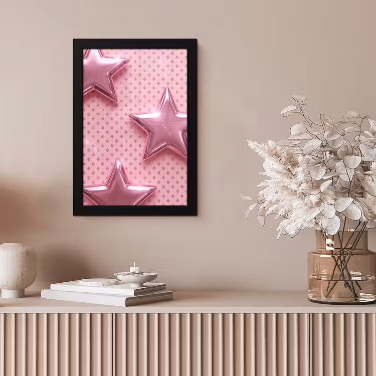 Poster met lijst - Sterren - Roze - Abstract — 5