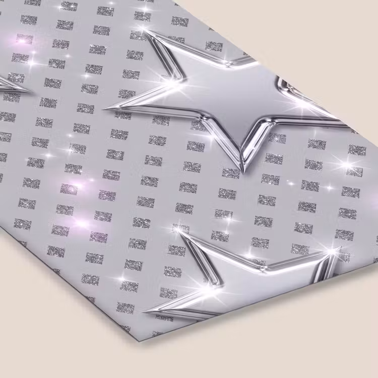Poster met lijst - Sterren - Zilver - Abstract — 7