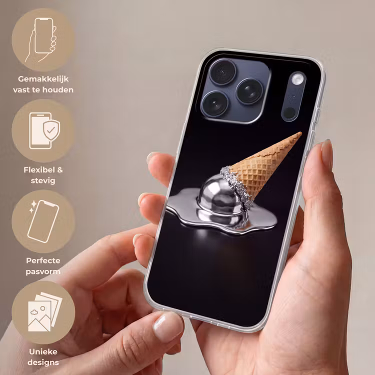 Telefoonhoesje Softcase - IJs - Metaal - Abstract — 4