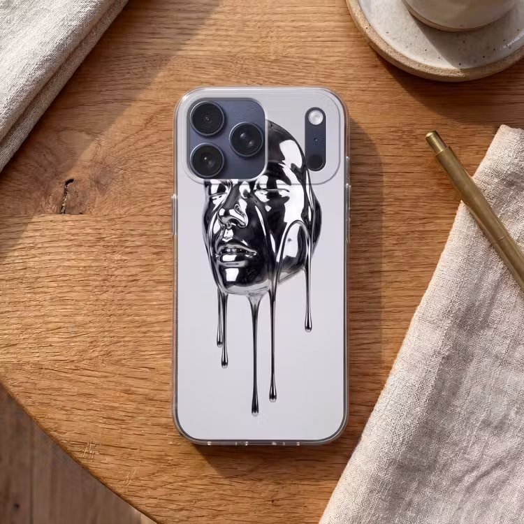 Telefoonhoesje Softcase - Hoofd - Smeltend - Abstract — 2
