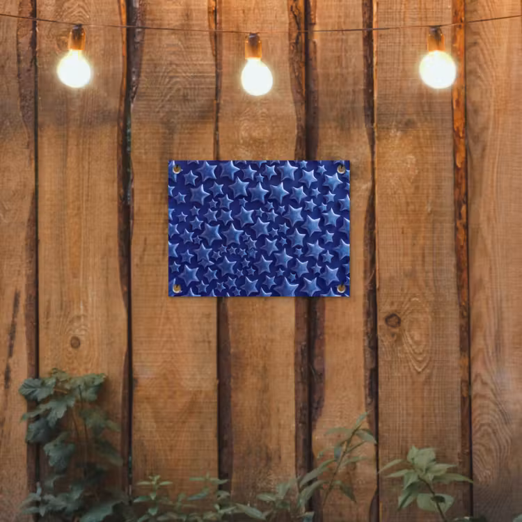 Tuinposter - Blauwe sterren patroon — 2